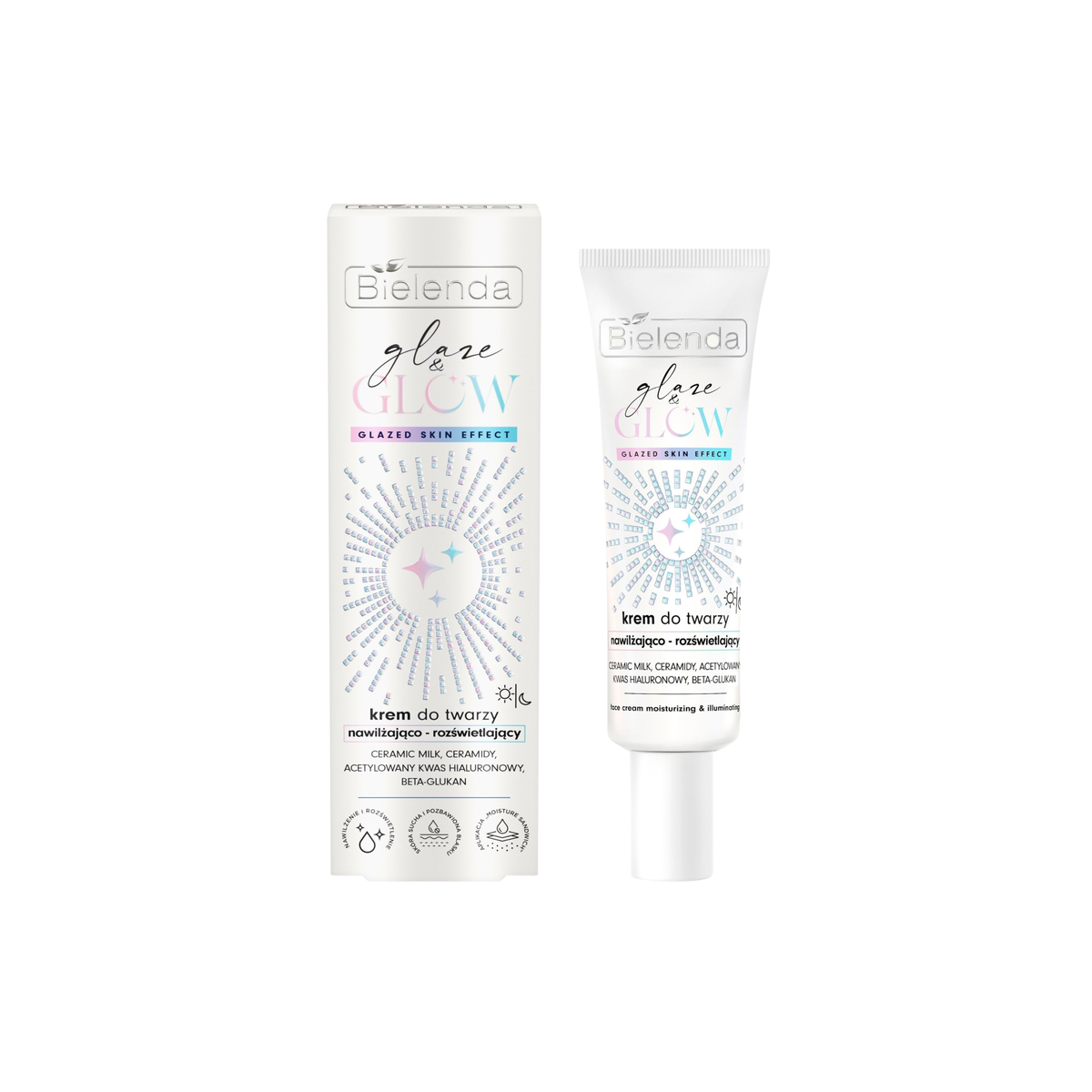 Bielenda – Glaze & Glow – Krem Nawilżająco-Rozświetlający, Glazed Skin Effect 50ml