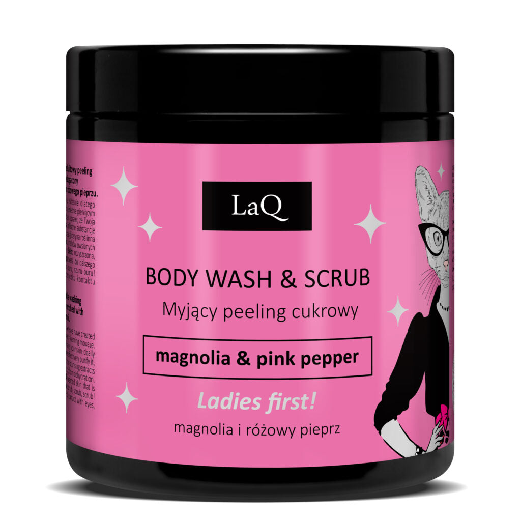 LaQ – Body Wash & Scrub – Magnolia & Pink Pepper 220 g