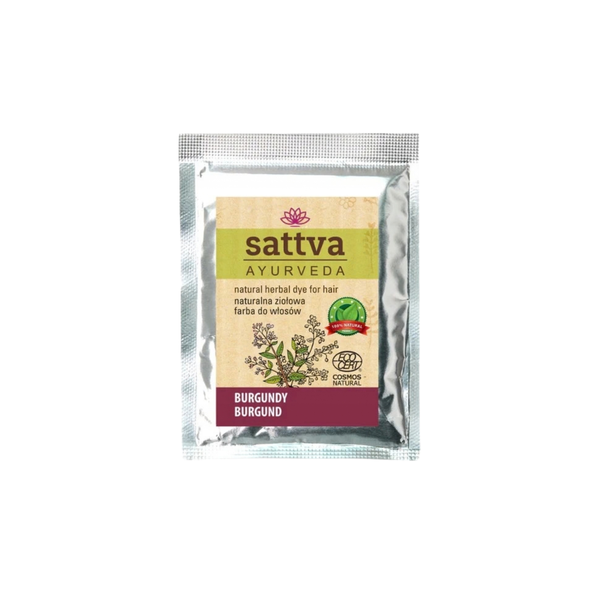 Sattva Ayurveda – Naturalna Farba Roślinna do Włosów Burgundowa 10g