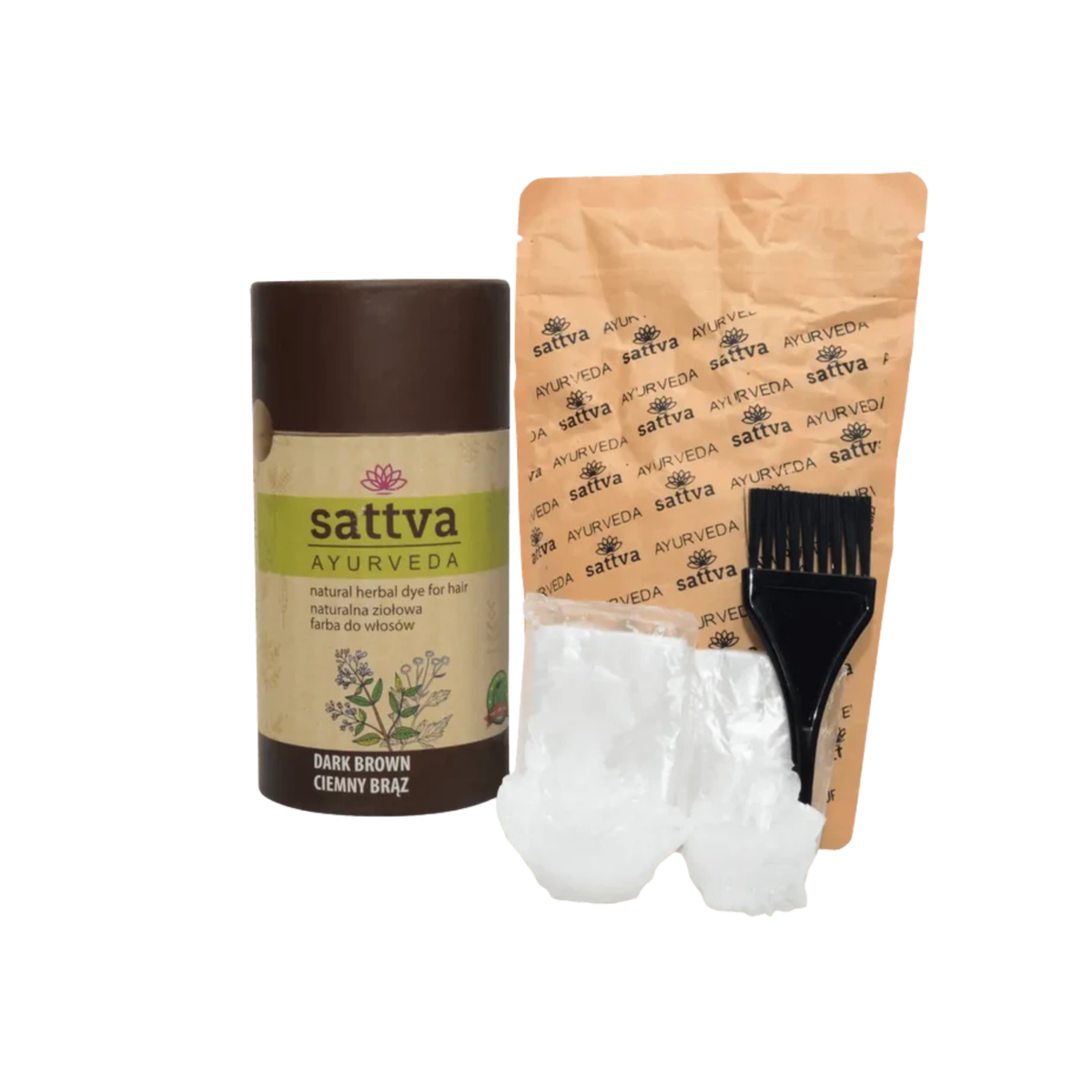 Sattva Ayurveda – Naturalna Farba Roślinna do Włosów Ciemny Brąz