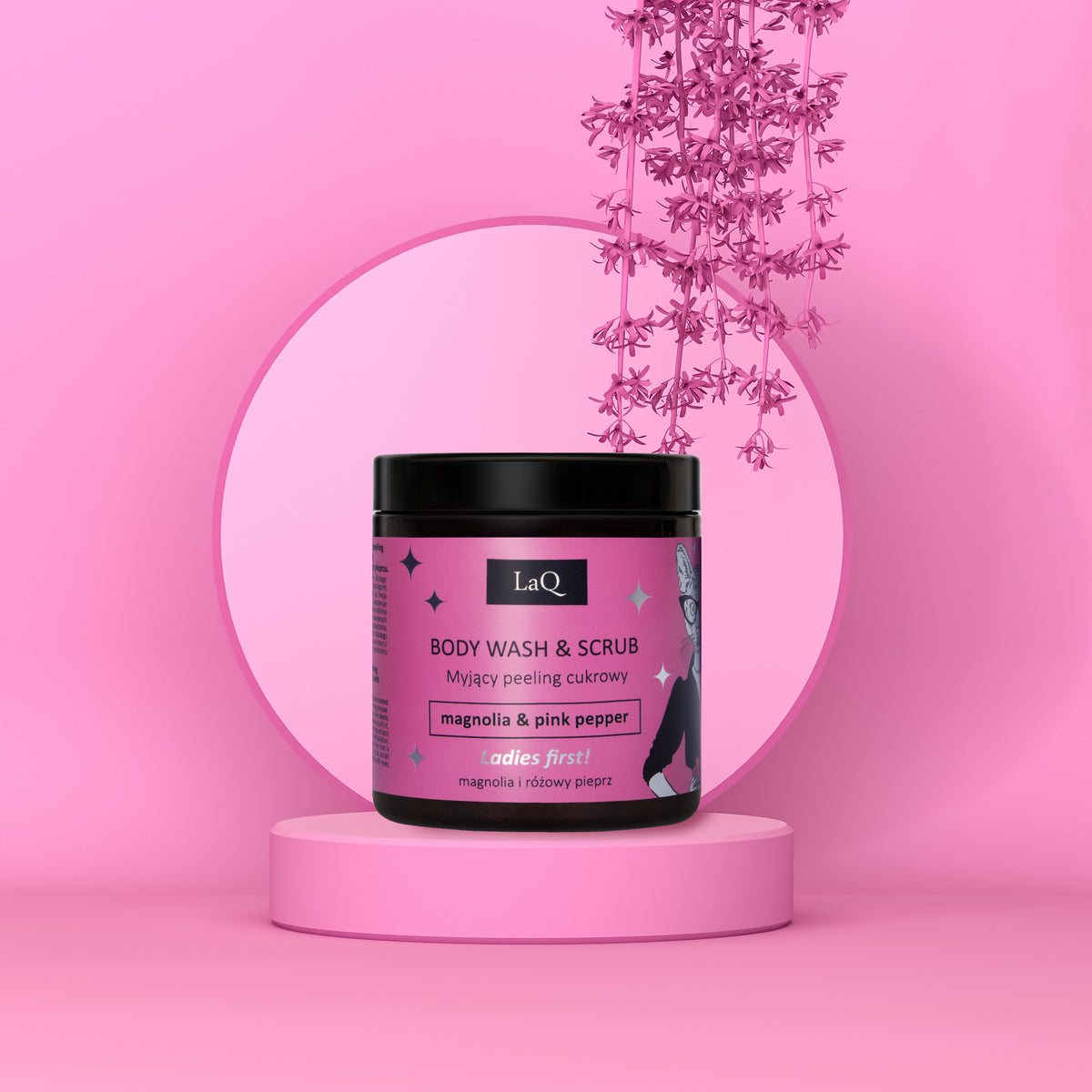 LaQ – Body Wash & Scrub – Magnolia & Pink Pepper 220g
