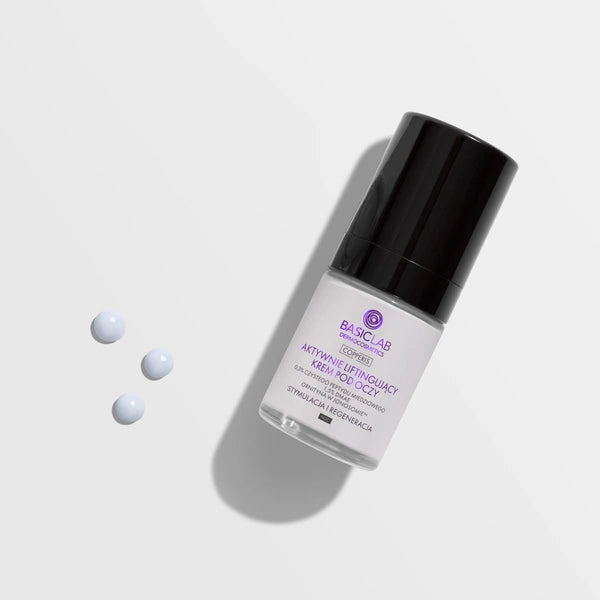 BasicLab – Virkt Lyftandi Næturkrem fyrir Augnsvæði, 0.3% Pure Copper Peptide – Örvun og Endurnýjun 18ml