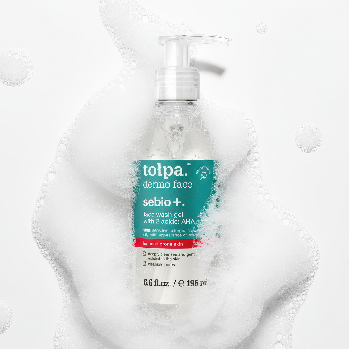 Tołpa – Dermo Face Sebio – Żel do Mycia Twarzy 2 Kwasy: AHA+LHA 195ml