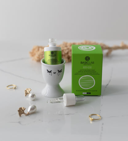 BasicLab – Andoxunarefni Jafnvægisserum með 15% C-Vítamíni – Ljósandi og Róandi 15ml