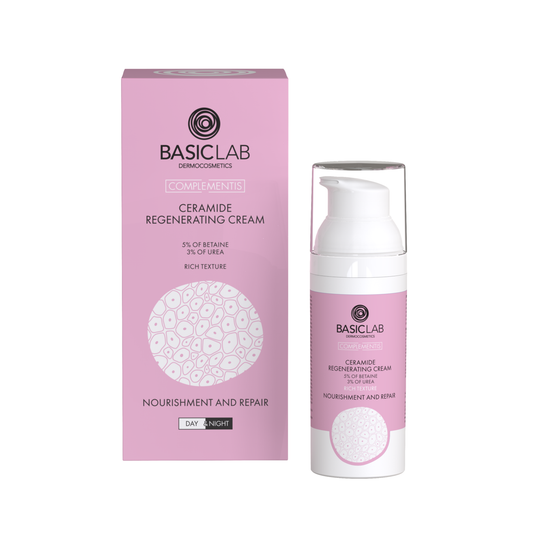 BasicLab – Ceramide Regenerating Cream with 5% Betaine and 3% Urea, Rich Texture – Nourishment and Repair 50ml