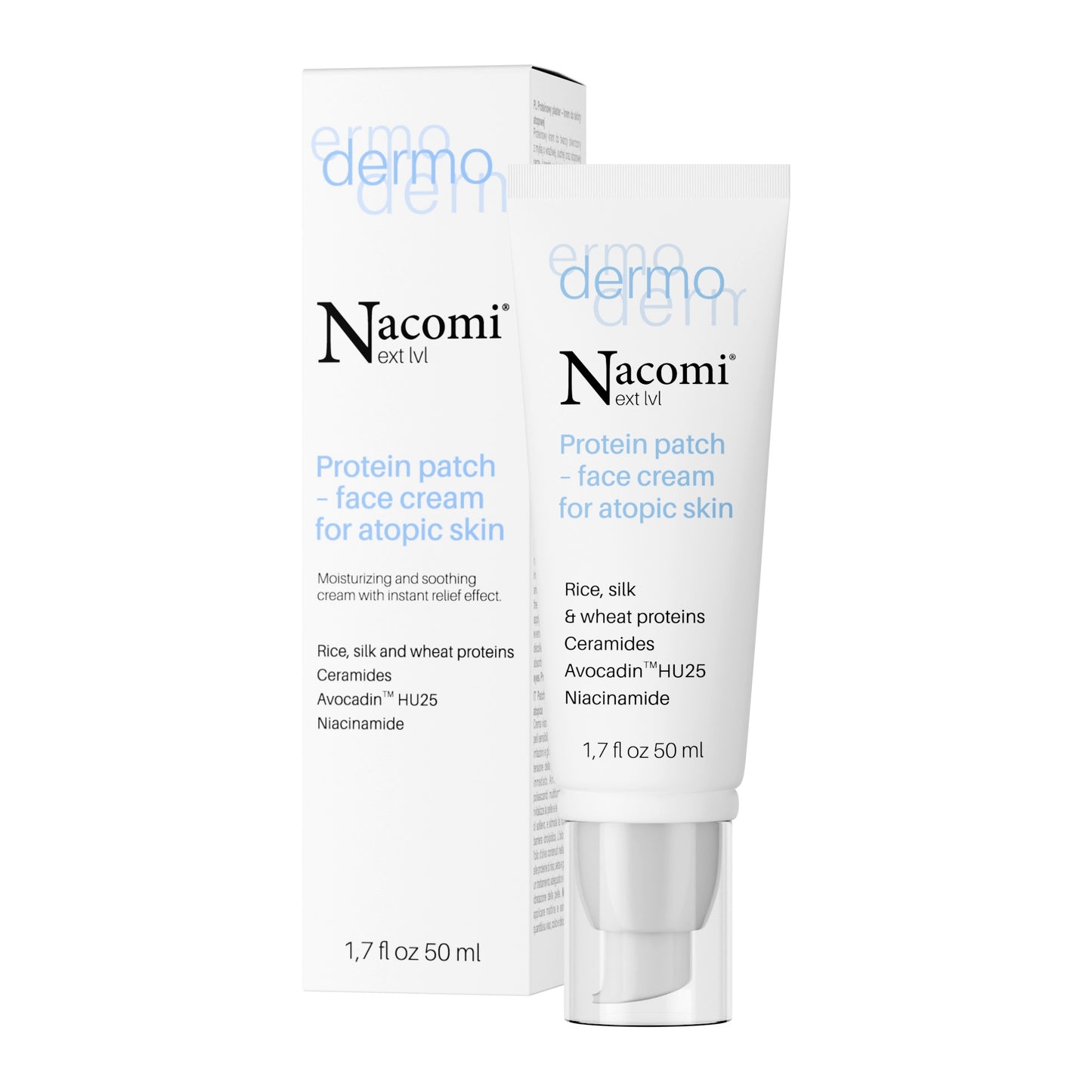 Nacomi – DERMO Protein Patch – Moisturizing and Soothing Face Cream with Instant Relief Effect 50ml