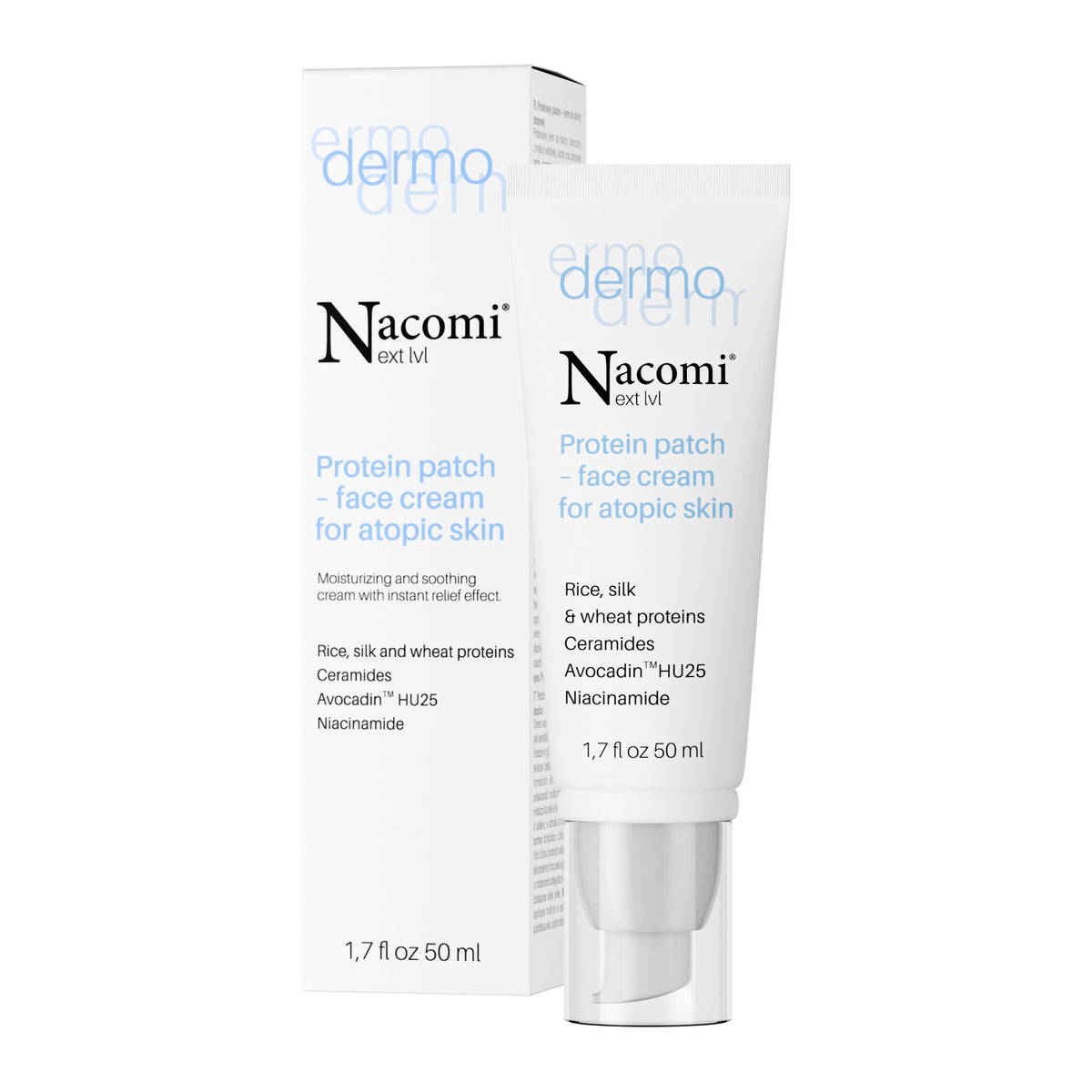 Nacomi – DERMO Protein Patch – Moisturizing and Soothing Face Cream with Instant Relief Effect 50ml