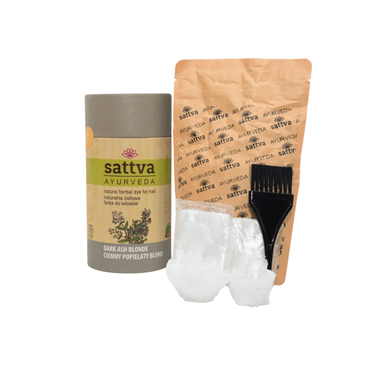 Sattva Ayurveda – Naturalna Farba Roślinna do Włosów Ciemny Popielaty Blond