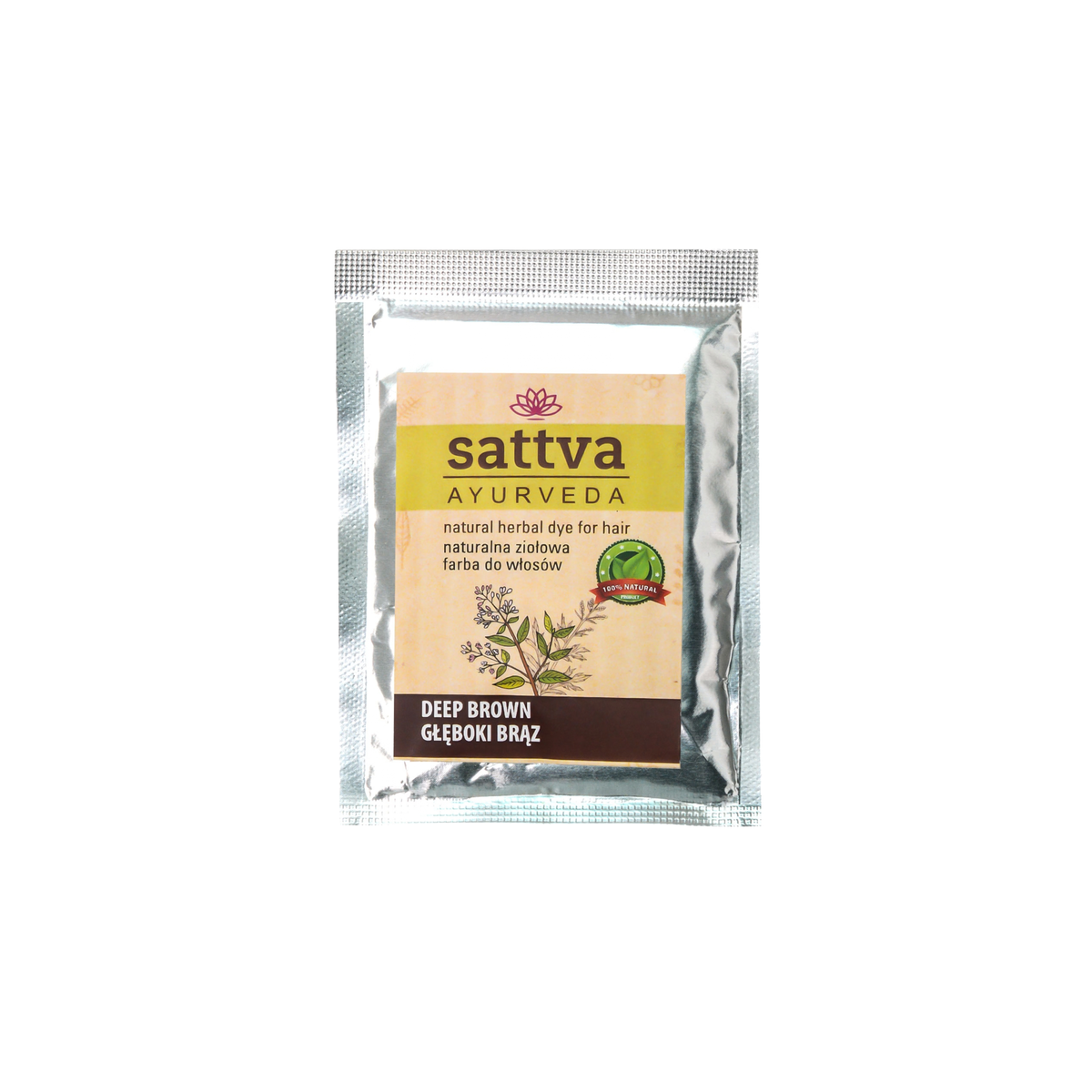 Sattva Ayurveda – Natural Herbal Hair Dye Deep Brown 10g