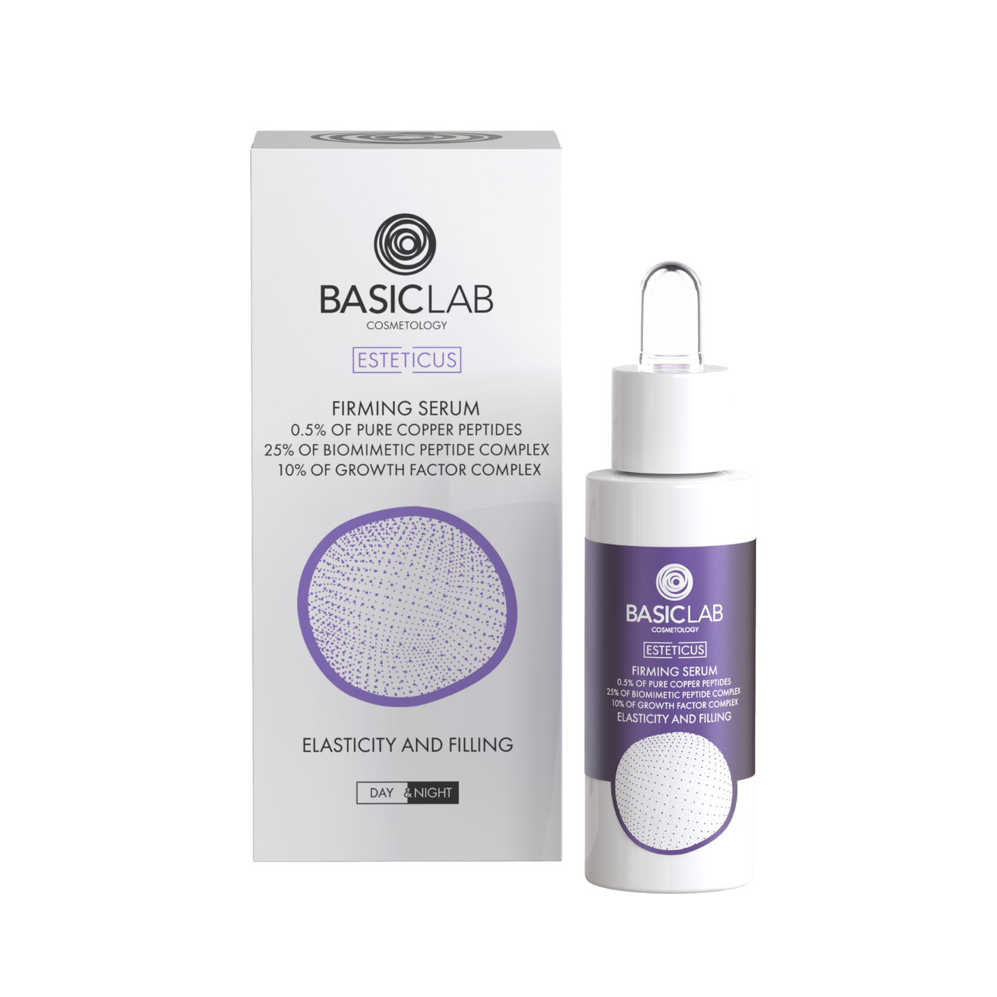 BasicLab – Serum Ujędrniające z 0,5% Czystych Peptydów Miedziowych – Elastyczność i Wypełnienie 30ml