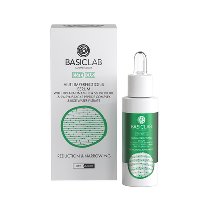 BasicLab – Serum Zmniejszające Niedoskonałości z Niacynamidem 10% – Redukcja i Zwężenie 30ml