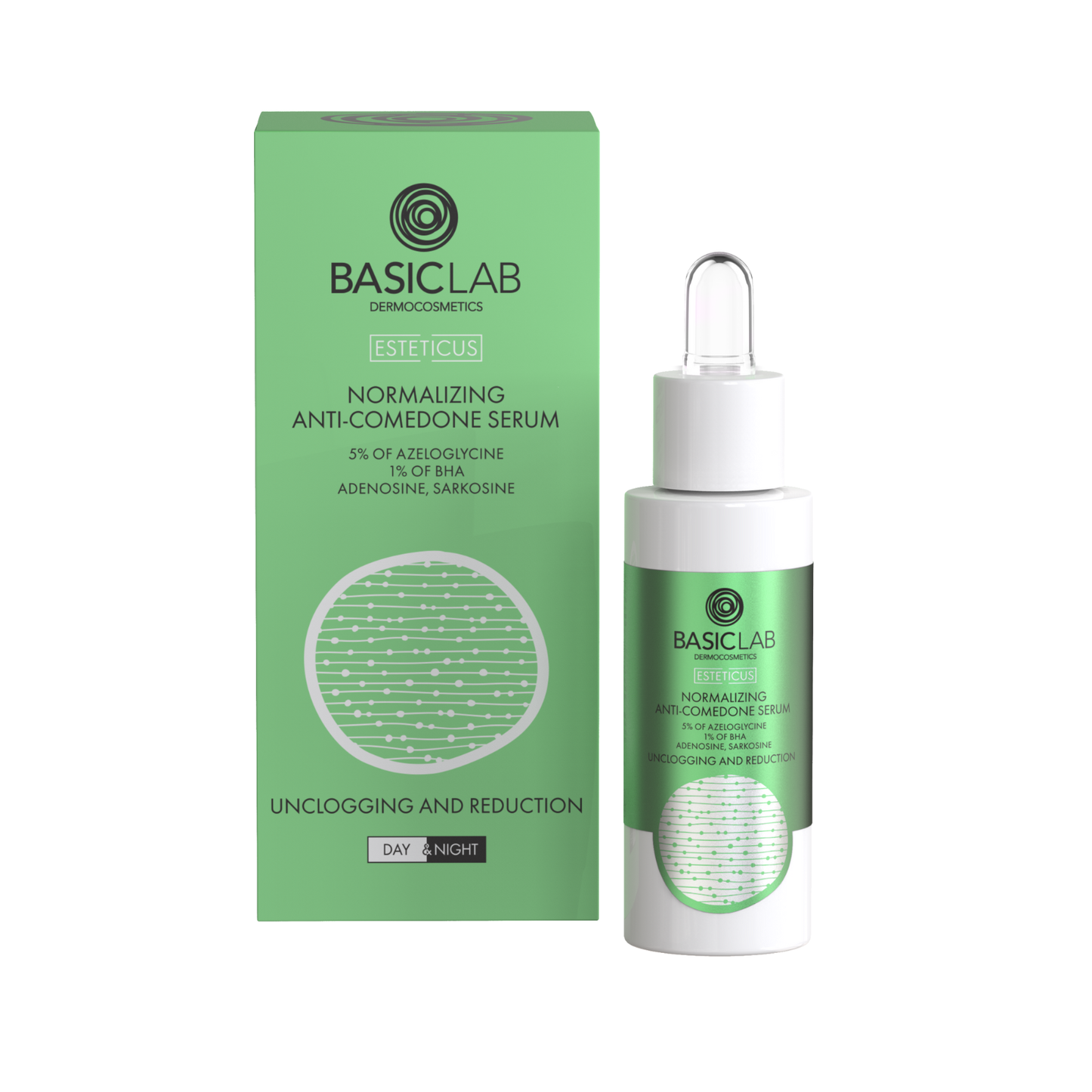 BasicLab – Normalizing Anti-Comedone Serum with 5% Azeloglycine and 1% BHA 30ml