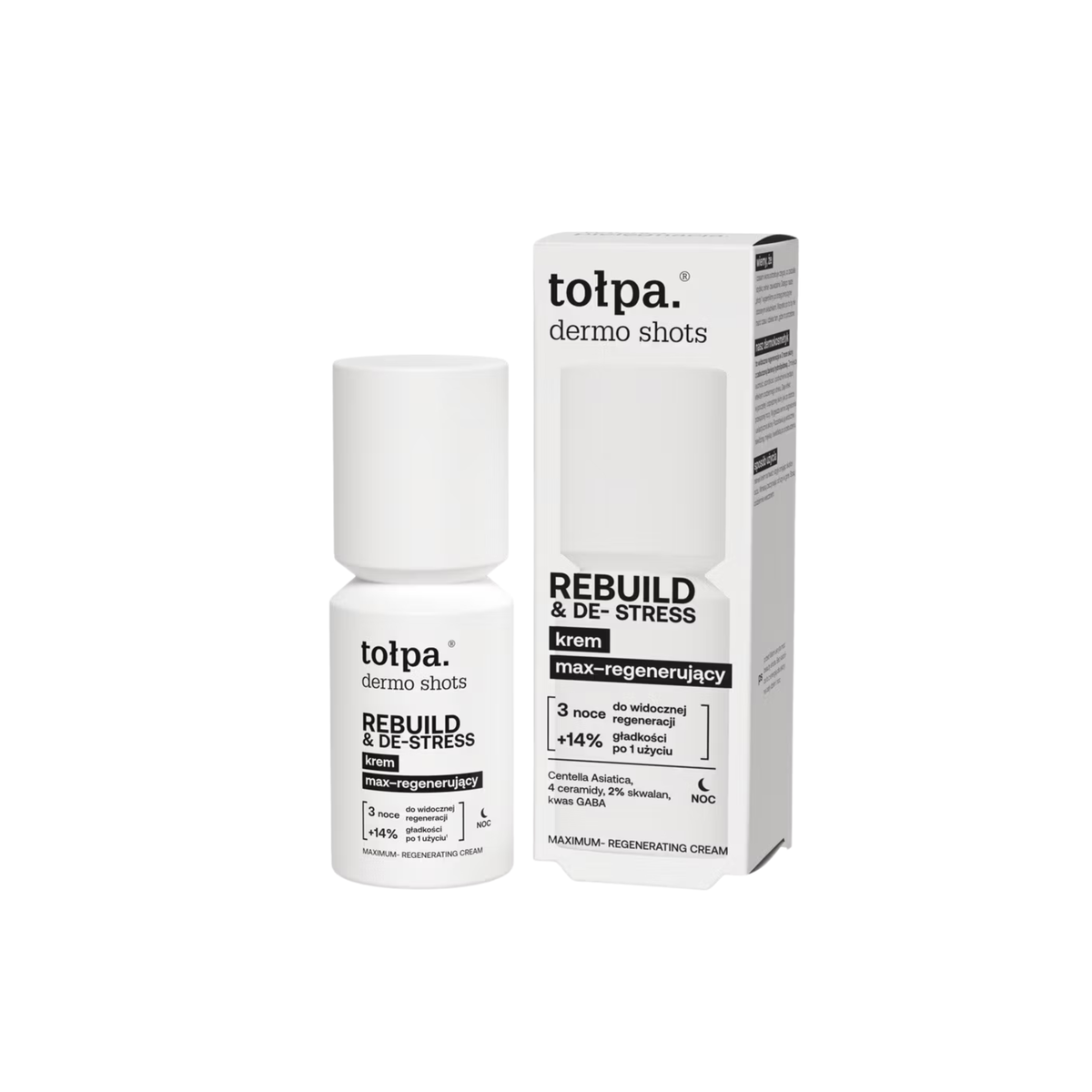 Tołpa – Dermo Shots – REBUILD & DE-STRESS Öflugt Endurnýjandi Næturkrem 50ml