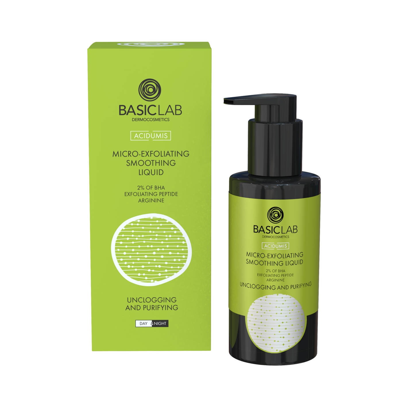 BasicLab – Sléttandi Micro-Exfoliating Vökvi með 2% BHA og Exfoliating Tripeptide 100ml