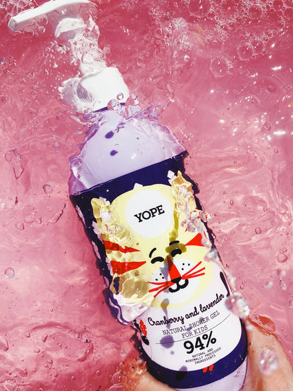 Yope – Náttúruleg Sturtusápa fyrir Börn – Trönuber og Lavender 400ml