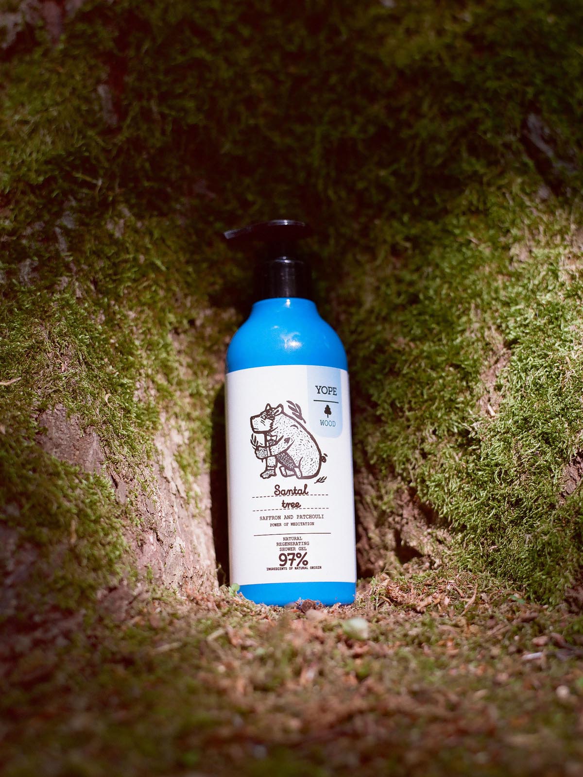 Yope – Natural Regenerating Shower Gel – Santal Tree, Saffron and Patchouli 400ml