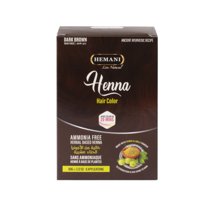Hemani – Henna do Włosów – Ciemny brąz 60g