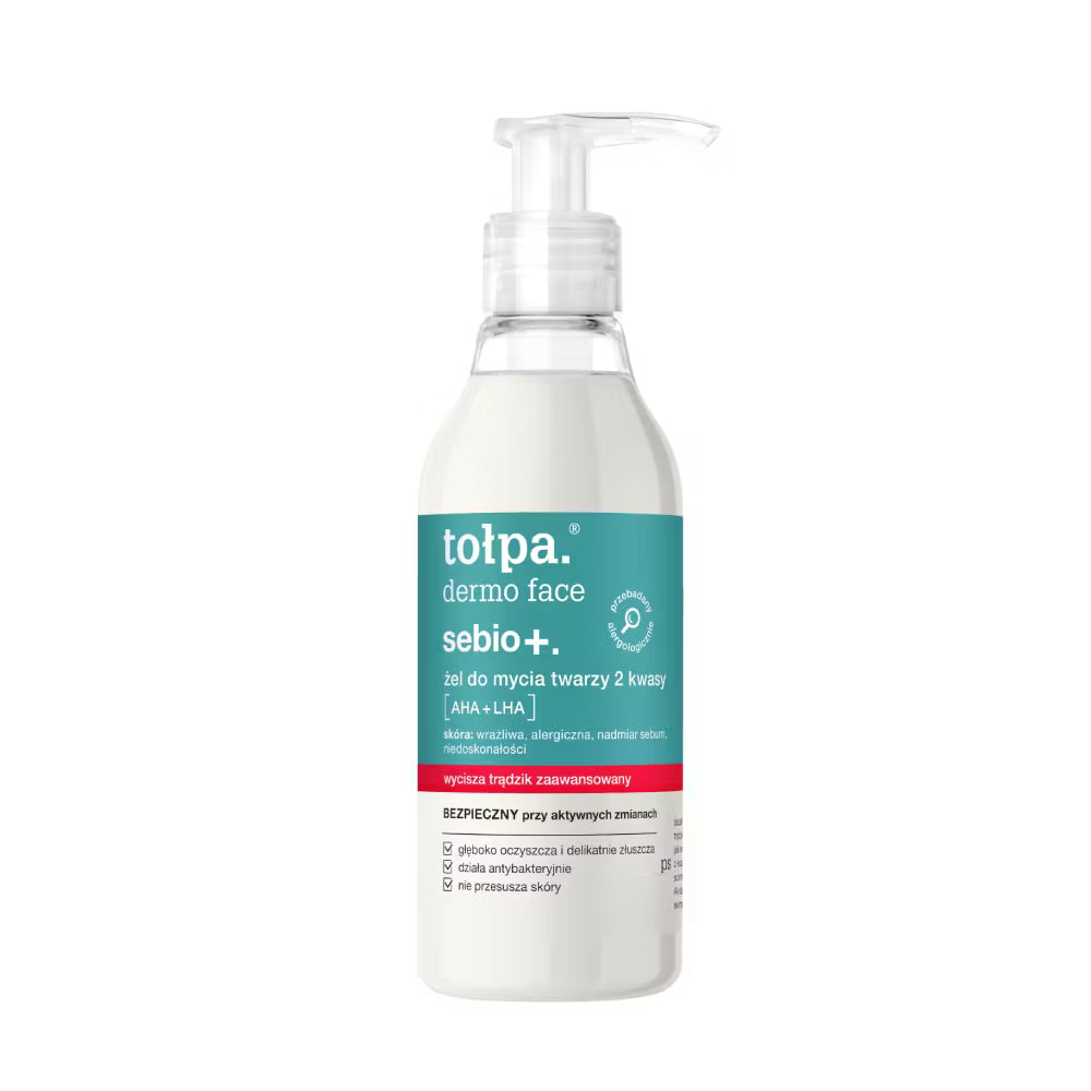 Tołpa – Dermo Face Sebio – Andlitshreinsigel með 2 Sýrum: AHA+LHA 195ml