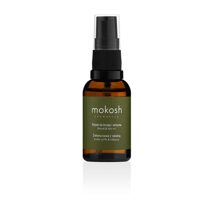 Mokosh – Skegg- og Hárolía – Grænt Kaffi með Tóbaki 30ml