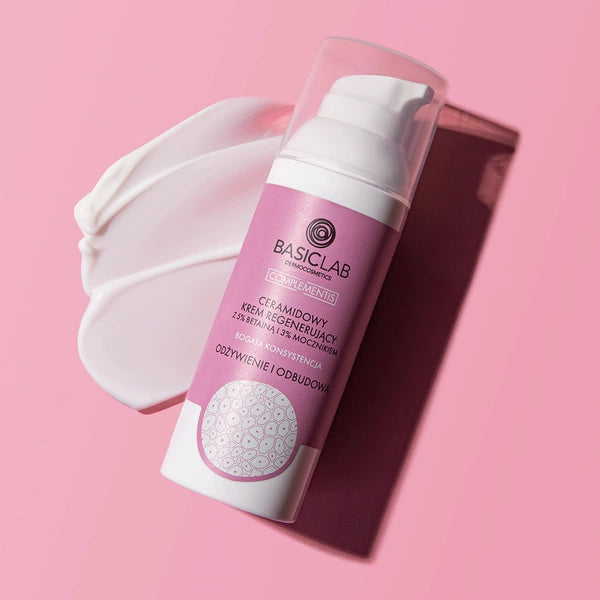 BasicLab – Ceramide Regenerating Cream with 5% Betaine and 3% Urea, Rich Texture – Nourishment and Repair 50ml