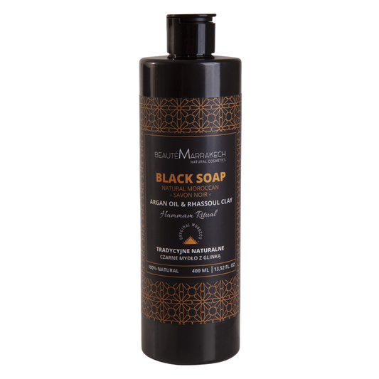 Beaute Marrakech – Shower Gel – Savon Noir Black Soap with Argan Oil & Rhassoul Clay 400ml