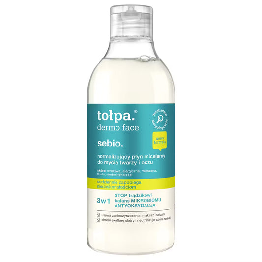 Tołpa – Dermo Face Sebio – Normalizing Micellar Cleansing Water for Face and Eyes 400ml