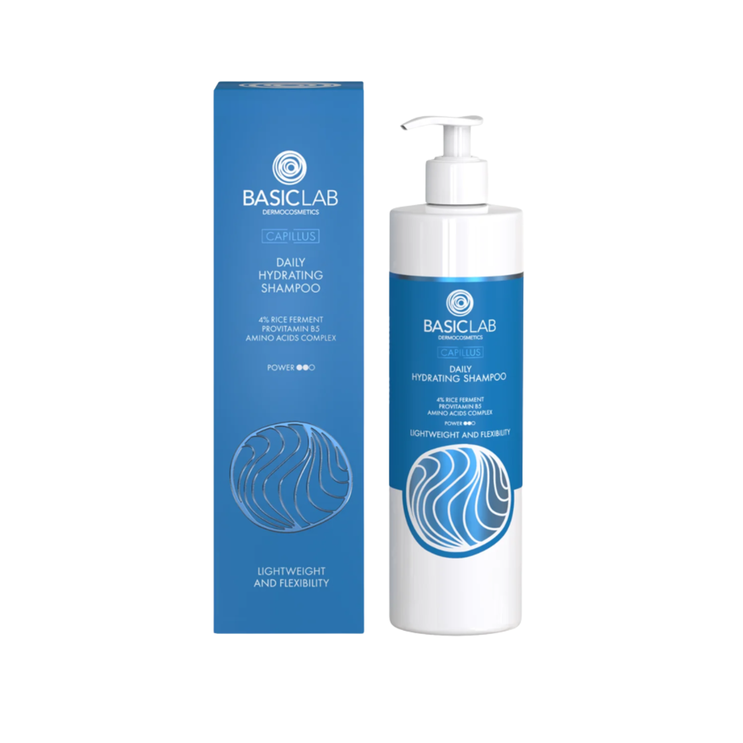 BasicLab – Daily Hydrating Shampoo, 4% Rice Ferment, Provitamin B5, Amino Acid Complex – Lightweight and Flexibility 300ml