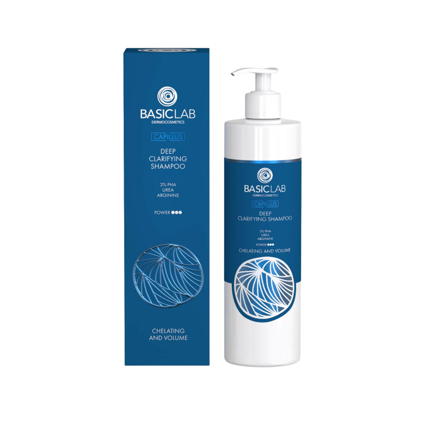 BasicLab – Deep Clarifying Shampoo, 3% PHA, Urea, Arginine – Chelating and Volume 300ml