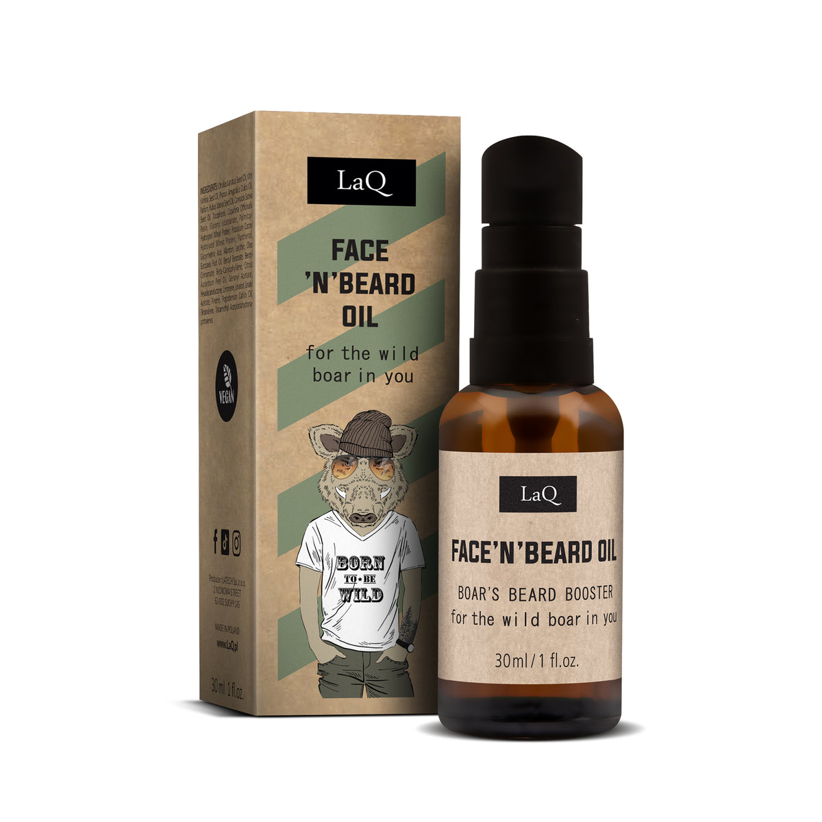 LaQ – Face'N' Beard Oil – Wild Boar 30ml